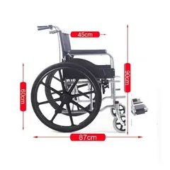 OEM - SILLA DE RUEDAS STANDAR PLEGABLE CROMADA DOBLE FRENO