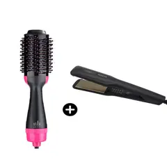 GENERICO - Cepillo Alisador Ondulador One Step 4 en 1 + Plancha Para Cabello Profesional Rozia Negra