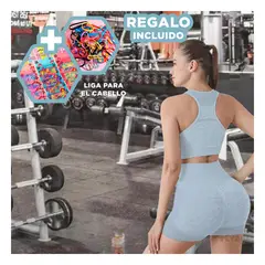 GENERICO - Conjunto Deportivo para Yoga en Celeste Y+Post-it Adhesivos