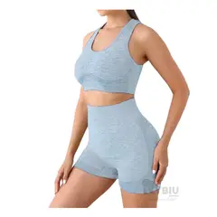 RYBIU IMPORT - Conjunto Elastico Fitness en Celeste Y+Banderitas Adhesivas