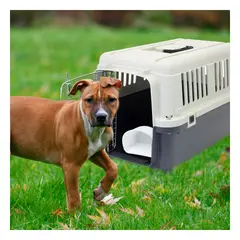 GENERICO - Transportador L60 de Animales Seguro y Comodo Plomo Oscuro