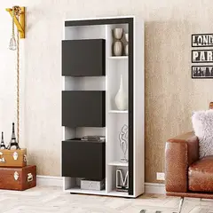 TU MESITA - Estante Multifuncional Shantal color NegroBlanco 3 puertas