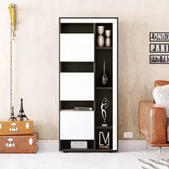 TU MESITA - Estante Multifuncional Shantal color BlancoNegro 3 puertas