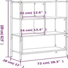 TU MESITA - Librero Estante Mirlo Color Negro 3 niveles