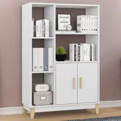 TU MESITA - Librero Moderno Allende color Blanco 2 puertas