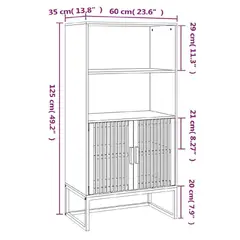 TU MESITA - Librero Moderno Fargot corlor Haya 2 puertas