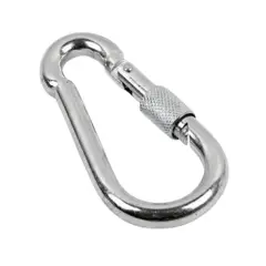 GENERICO - Gancho Mosquetón Arnés De Acero Inoxidable 8cm Con Seguro