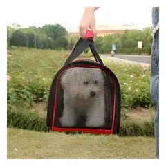 RYBIU IMPORT - Mochila Portable de Pet de Color Rojo Y+Papel de Regalo