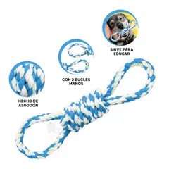 RYBIU IMPORT - Soga Resistente para Mordiscos en Celeste Y+Regalo Stickers