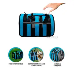 RYBIU IMPORT - Transportador para Canes en Celeste Y+Banderitas Adhesivas