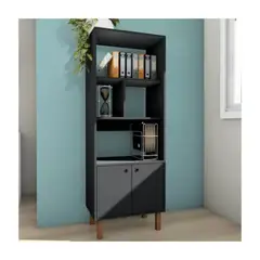 TU MESITA - Librero Clásico Francis color Negro 2 puertas