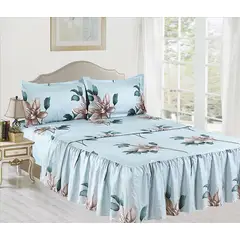 CASATEX - Set de Sabanas Con Blonda de 4 Piezas Queen