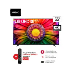 LG - Televisor 55 Smart TV 4K UHD Frameless 55UR7300 + Magic