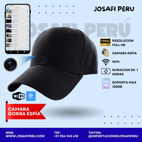 CAMARA GORRA ESPIA FULL HD WIFI GRABA AUDIO Y VIDEO