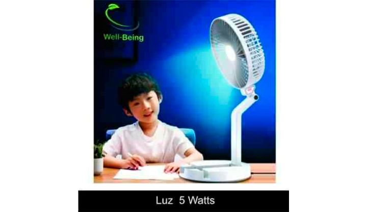 Ventilador Portátil 4 en 1 con Linterna – Potencia y Comodidad