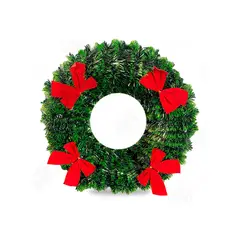 GENERICO - Corona Navideña Verde con Moños