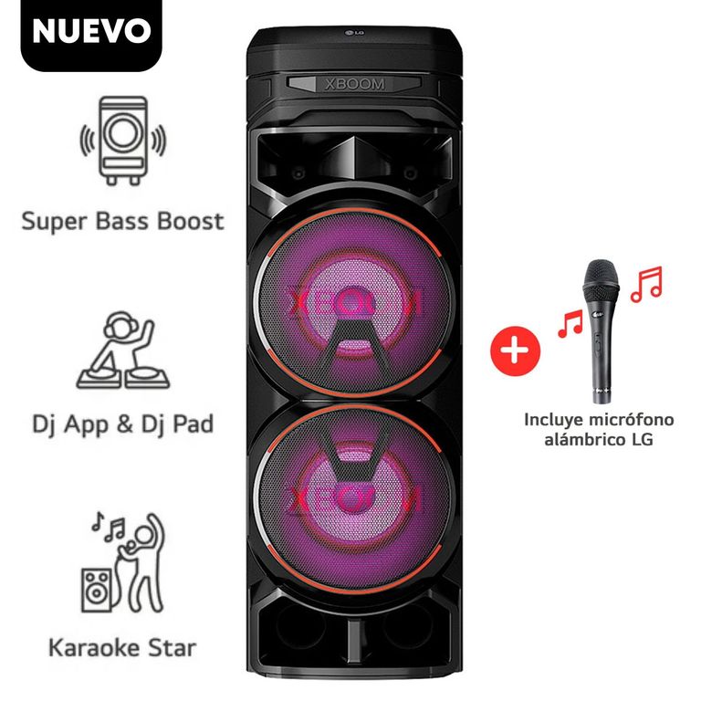 Torre de Sonido RNC9 BT XBOOM Super Bass Boost + Micrófono