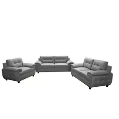 AMOBLART - Sillon CANGREJO 3-2-1 color PLOMO 4 COJINES