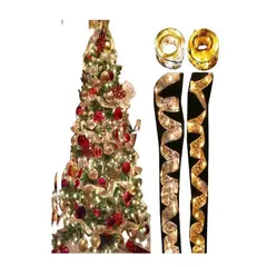 GENERICO - 2 CINTAS NAVIDEÑA CON LUZ LED DORADO