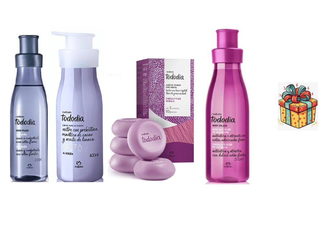 Kit tododia 2 body splash + crema corporal +jabones + regalo