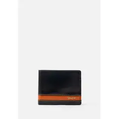 RENZO COSTA - BILLETERA DE DOS CUERPOS EN CUERO ITALIANO Y DETALLES EN CONTRASTE