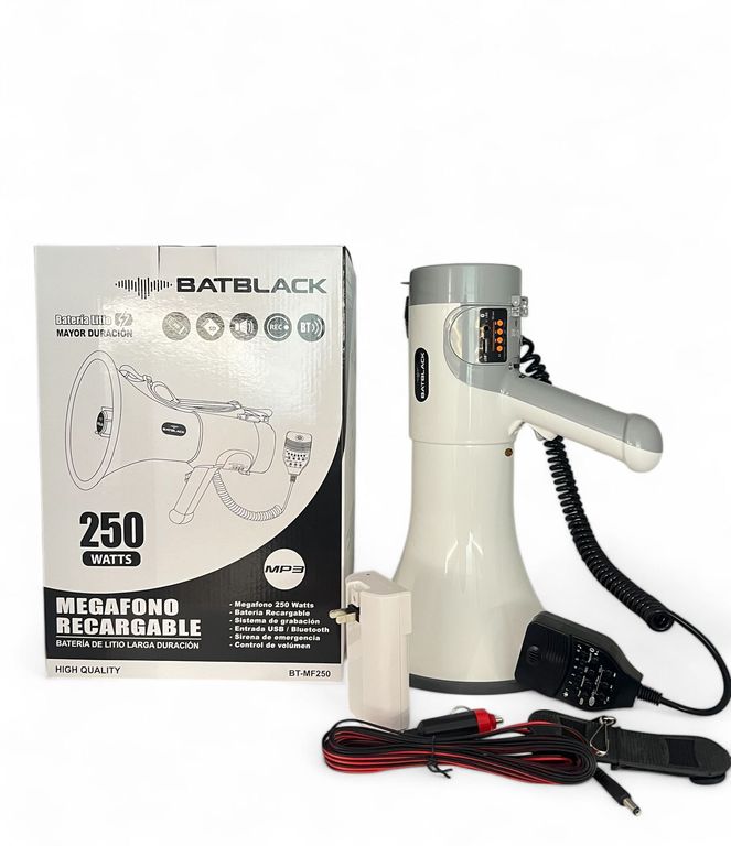 MEGAFONO 250W RECARGABLE CUSB BLUETOOTH BT-MF250
