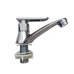 GENERICO - Grifo Caño Moderno para Lavabo Monomando Acero Cromado