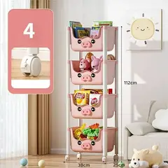 OEM - Organizador Kawaii 4 Niveles Modelo Chanchito Color Rosado