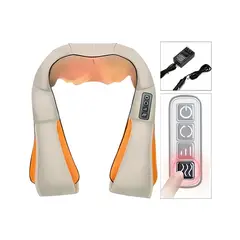 GENERICO - MASAJEADOR DE CUELLO 4D INFRAROJO ESPALDA PIERNAS PIES CINTURA 16 RODILLOS