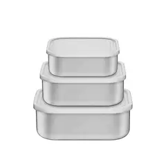 TRAMONTINA - Juego de Taper X3 piezas Cuadrado