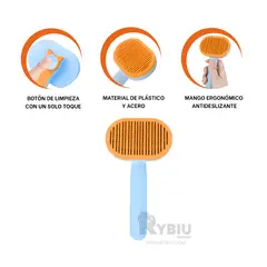 RYBIU IMPORT - Peine Compacto de Felinos en Naranja Y+Agendita