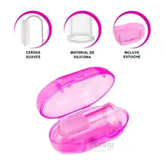 RYBIU IMPORT - Cepillo Dentario para Bebe de Color Rosado Y+Papel de Regalo