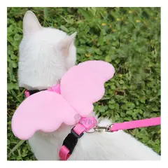RYBIU IMPORT - Correa para Gatos de Color Rosado Y+Stickers