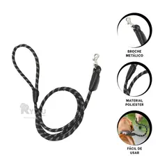 RYBIU IMPORT - Correa para Perro Delgada 2m Color Negro Y+Post-it Adhesivos