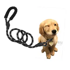 RYBIU IMPORT - Cuerda Suave para Perro Gruesa de 2m Negro Y+Gift Stickers