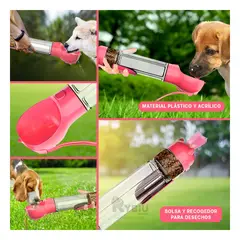 RYBIU IMPORT - Dispensador Agua y Croquetas en Rosado Y+Regalo Stickers