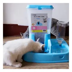 GENERICO - Dispensador de Comida de Mascotas Celeste Y+Papel de Regalo