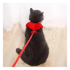 RYBIU IMPORT - Correa para Gatos de Color Rojo Y+Stickers