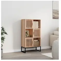 TU MESITA - Librero Multiusos Beltran color Haya 3 puertas