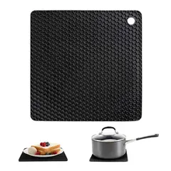 HOGARMAS - Set de 2 Salvamanteles Posa Ollas Cuadrados Negros