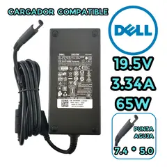 GENERICO - CARGADOR PARA LAPTOP DELL 19.5V 3.34A PUNTA AGUJA 7.4*5.0