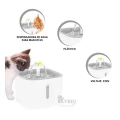 GENERICO - Fuente para Mascota Cuadrado Blanco Y+Envoltorio de Regalo