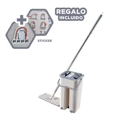 GENERICO - Trapeador Giratorio para Hogar en Gris Y+Regalo Stickers