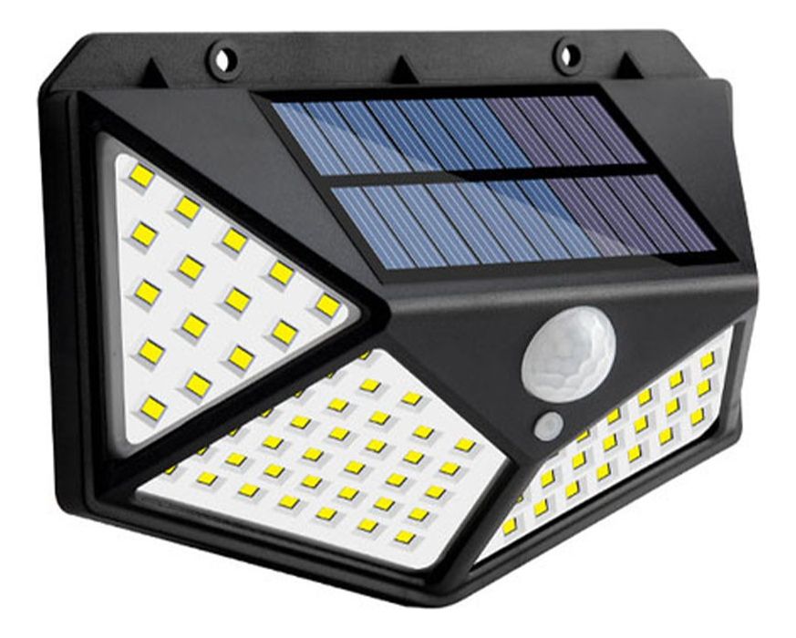 Foco Solar LED Lámpara 100 LED con Sensor de Movimiento Para Jardín