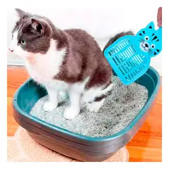 GENERICO - Pala con Dibujo de Gato para Arenero Azul Y+Regalo Agendita