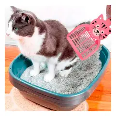 GENERICO - Pala con Dibujo de Gato Arenero en Rosado Y+Regalo Agendita