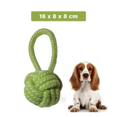 RYBIU IMPORT - Juguete Mordedor de Perro en Verde Y+Banderitas Adhesivas