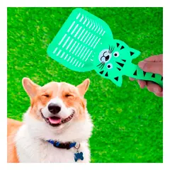 GENERICO - Pala con Dibujo de Gato para Arenero Verde Y+Regalo Agendita