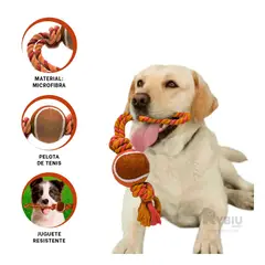 RYBIU IMPORT - Cuerda para Mordisco y Bola en Anaranjado Y+Regalo Stickers