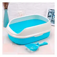 GENERICO - Arenero Abierto de Gato Color Celeste Y+Papel de Regalo